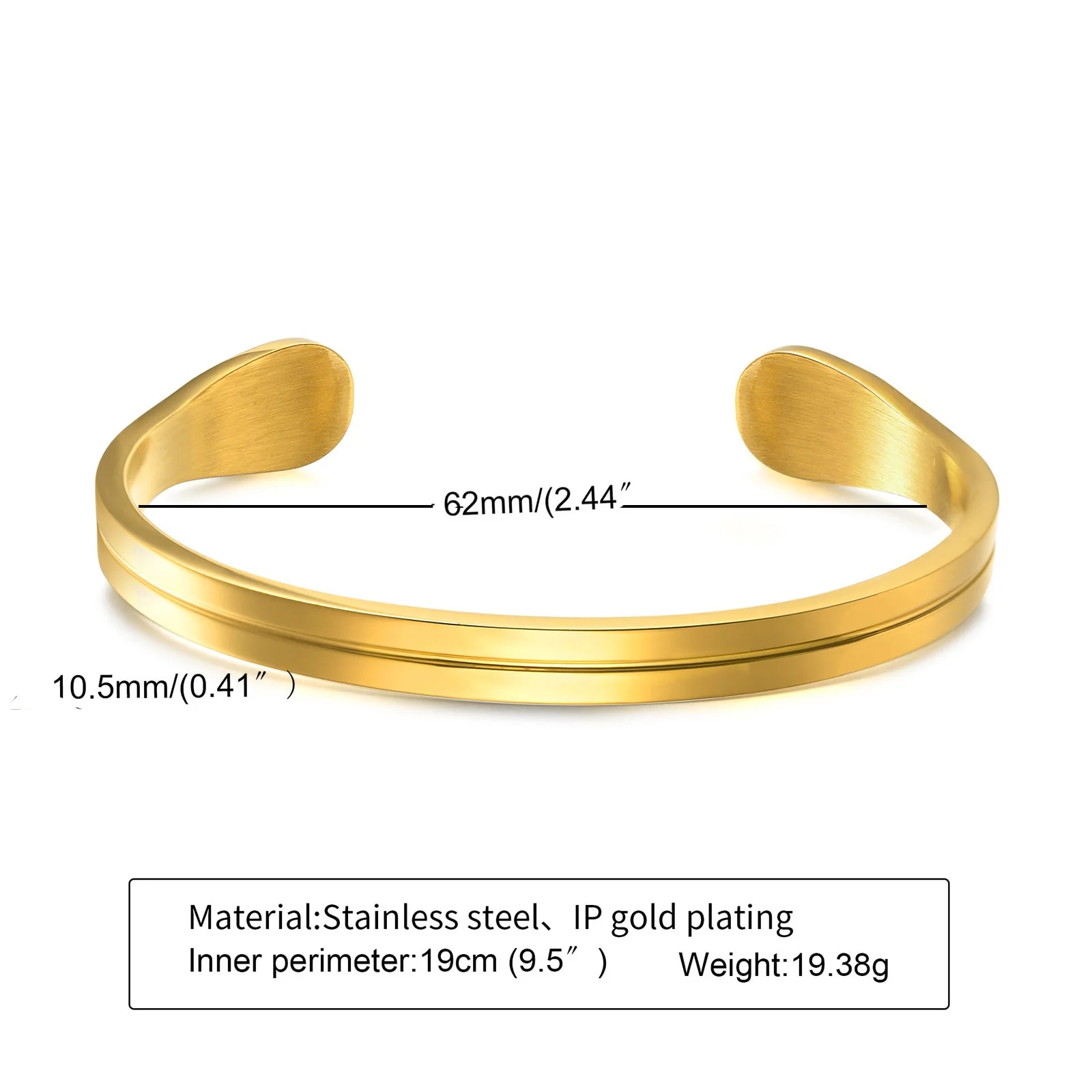 Stainless Steel Men's Thin Cuff Bracelet: Stylish Boyfriend Gift, Father's Day Present