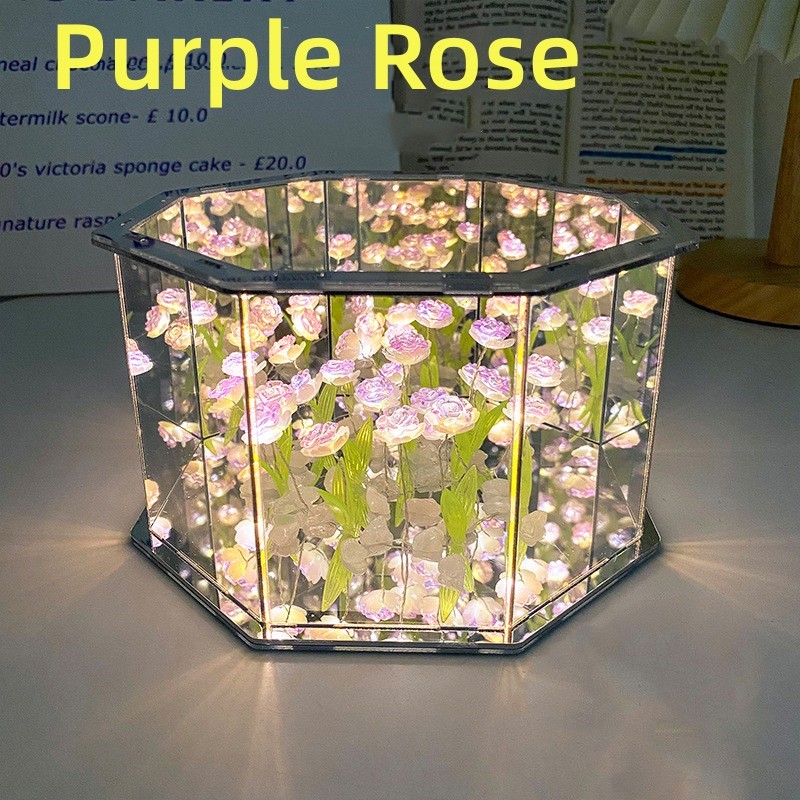 Three-Dimensional Tulip Night Light, DIY Handmade Craft Lamp, LED Birthday Gift