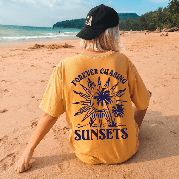 Coconut Girl Sunset Oversized Beach T-Shirt