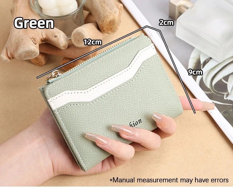 Simple and Elegant Ladies Fashion PU Spliced Small Wallet