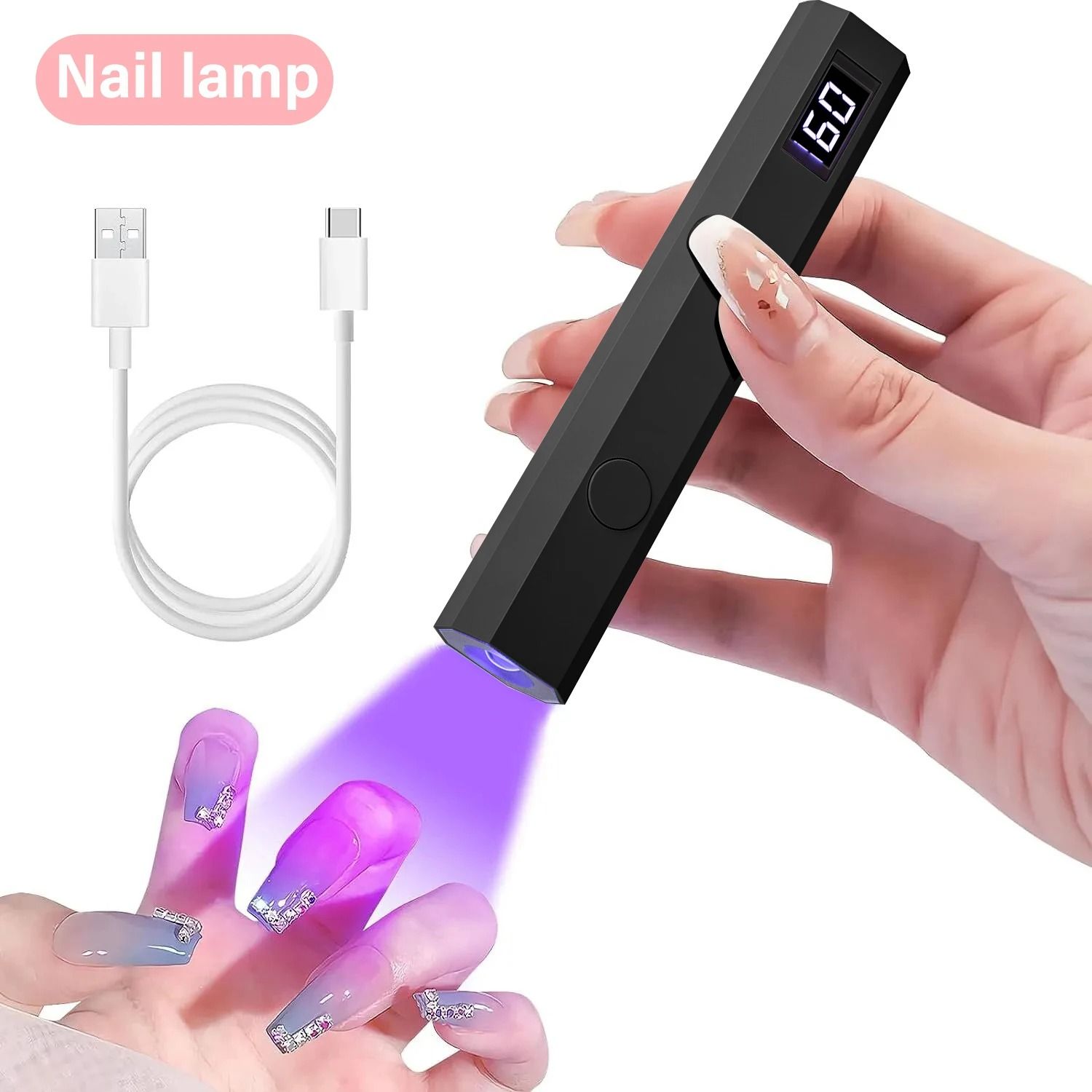UV Light for Gel Nails Mini LED Nail Lamp with Timing Modes for Home Salon