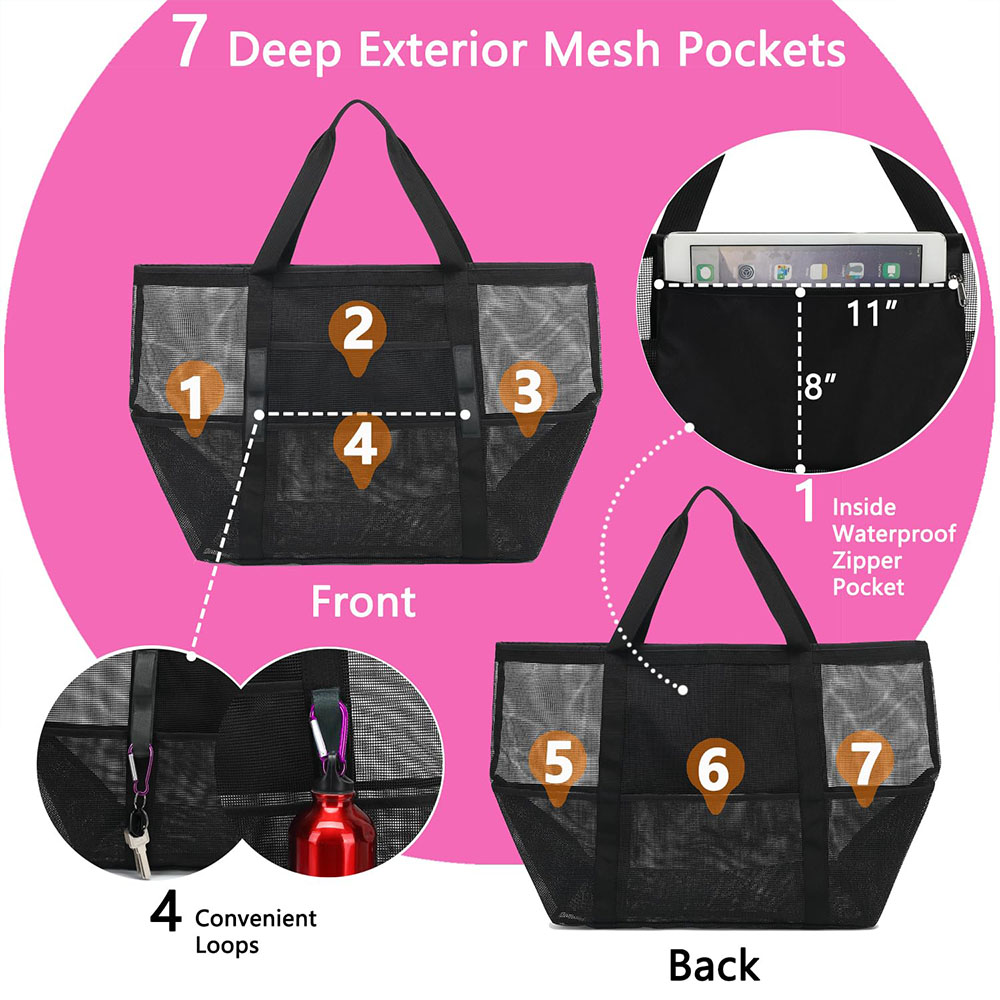 SandFree Mesh Beach Tote Waterproof Large Pool & Travel Bag