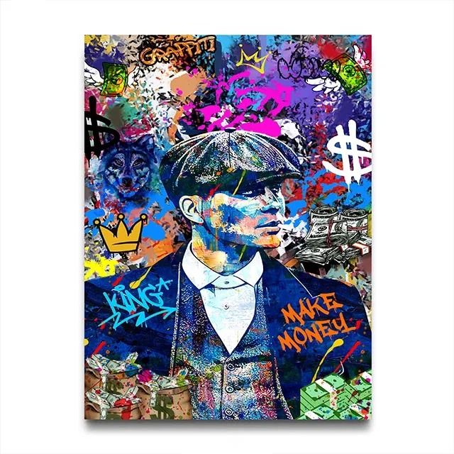 80s Gangster Graffiti Art – Urban Crime Drama Canvas