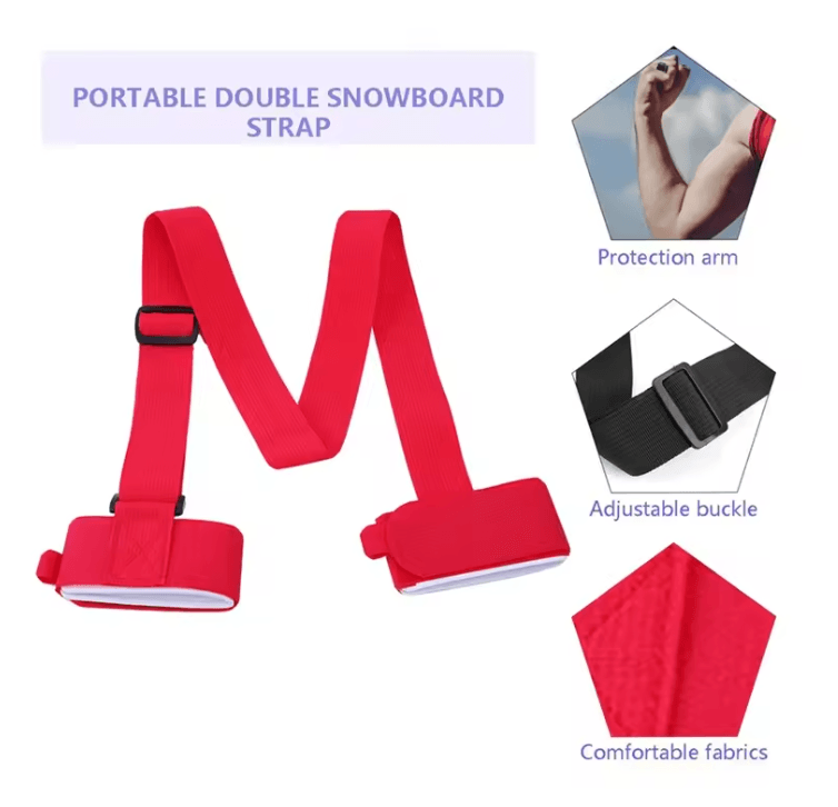 Adjustable Ski Pole Carry Strap Shoulder and Hand Carrier for Skiing