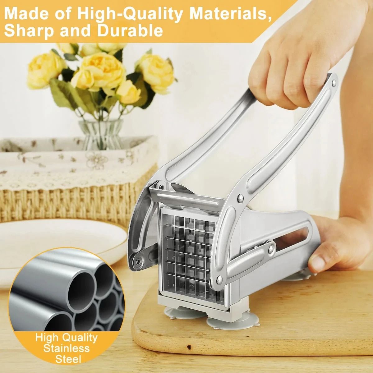 Manual Stainless Steel Potato Cutter & Slicer