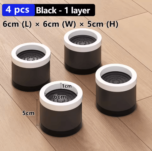 Stackable Furniture Heightening Foot Pads Adjustable Table Cabinet and Bed Leg Risers