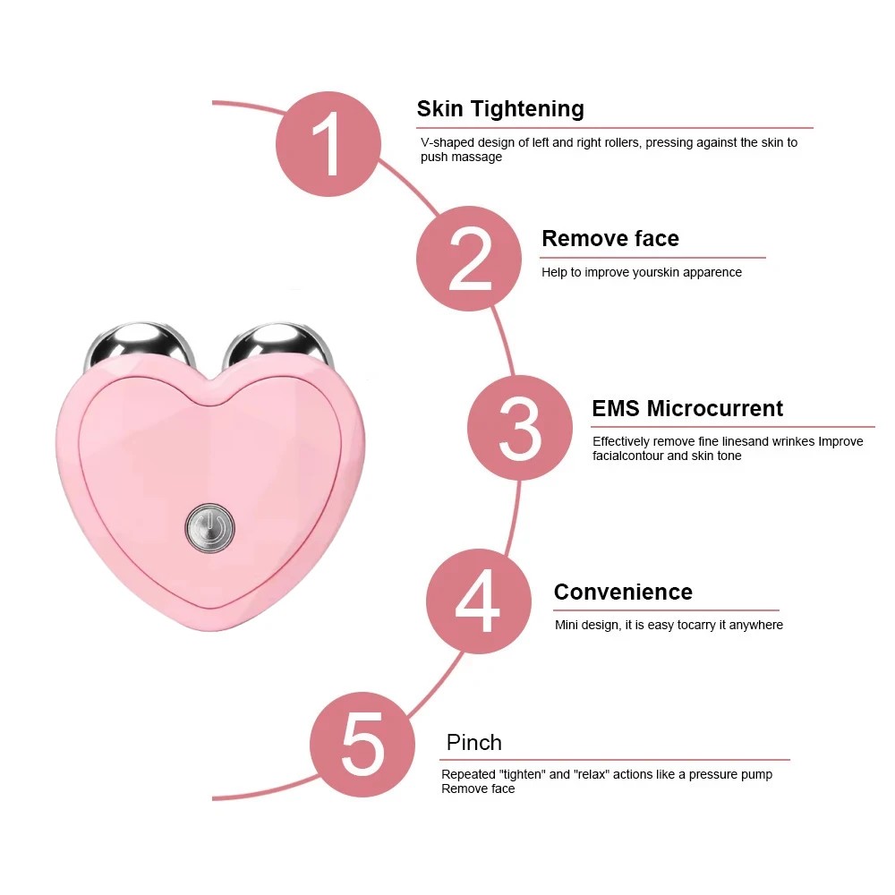 Microcurrent Face Lifting Machine, Facial Massager, Beauty Charging Anti Wrinkle Roller
