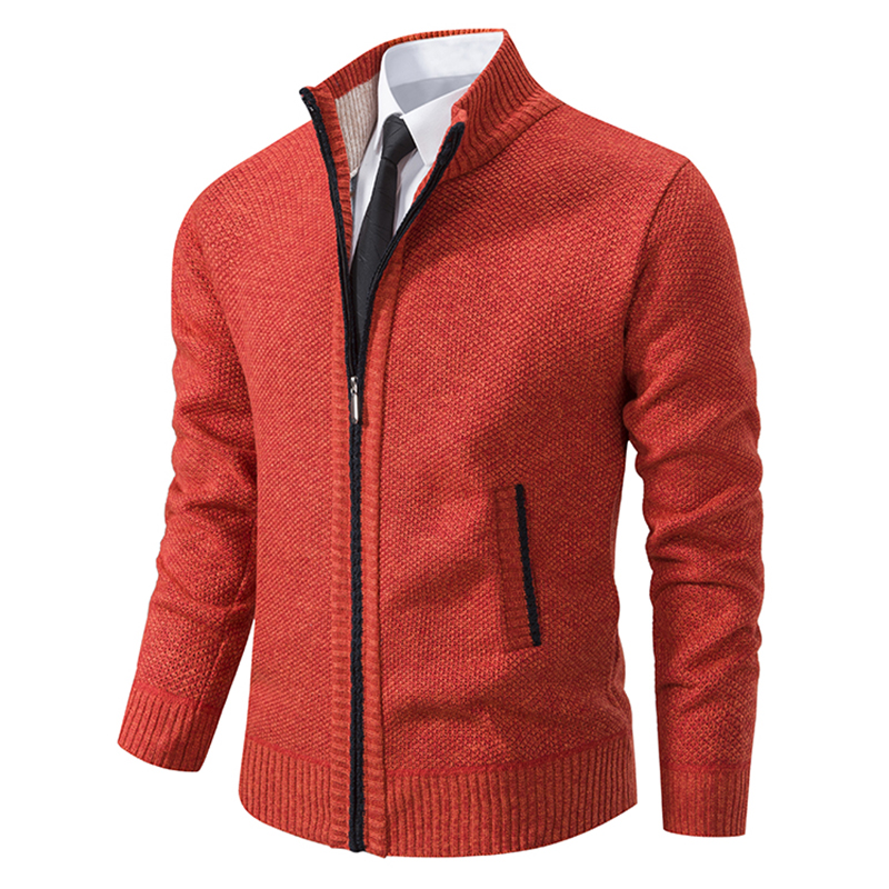 Warm Winter Fleece Men's Casual Sports Jacket Stand Collar Zipper Cardigan for Autumn Winter