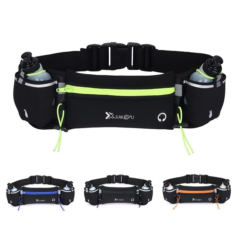 Marathon Trail Running Waist Pack with Dual Pockets and Water Bottle Holder