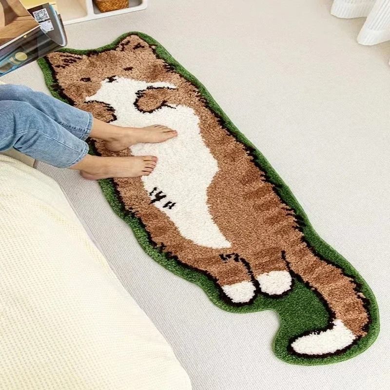Non Slip Fluffy Round Floor Rug Nordic Cartoon Decor