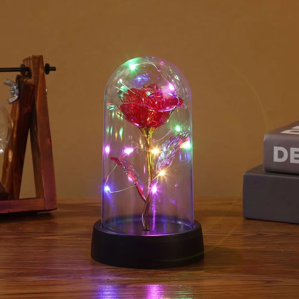 LED Galaxy Rose in Glass Dome – Illuminated Eternal Flower Gift
