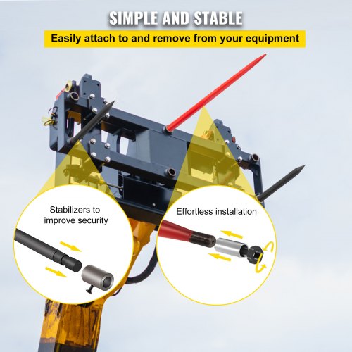 Heavy-Duty Hay Bale Spear Set, Quick Attach 49