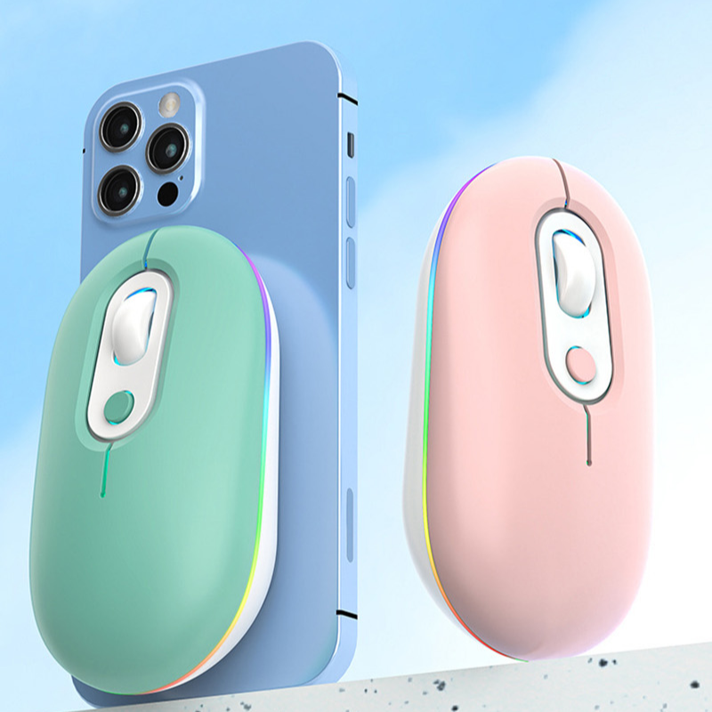 Rechargeable Wireless Mouse Female Silent Luminescence Bluetooth 2.4G Dual Mode, for Huawei, Apple, Xiaomi, PC