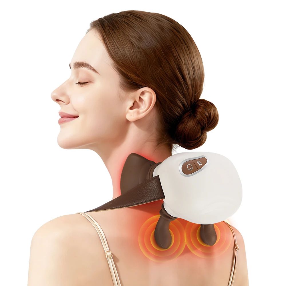 4D Neck and Shoulder Massager with Heat Wireless Kneading Shawl