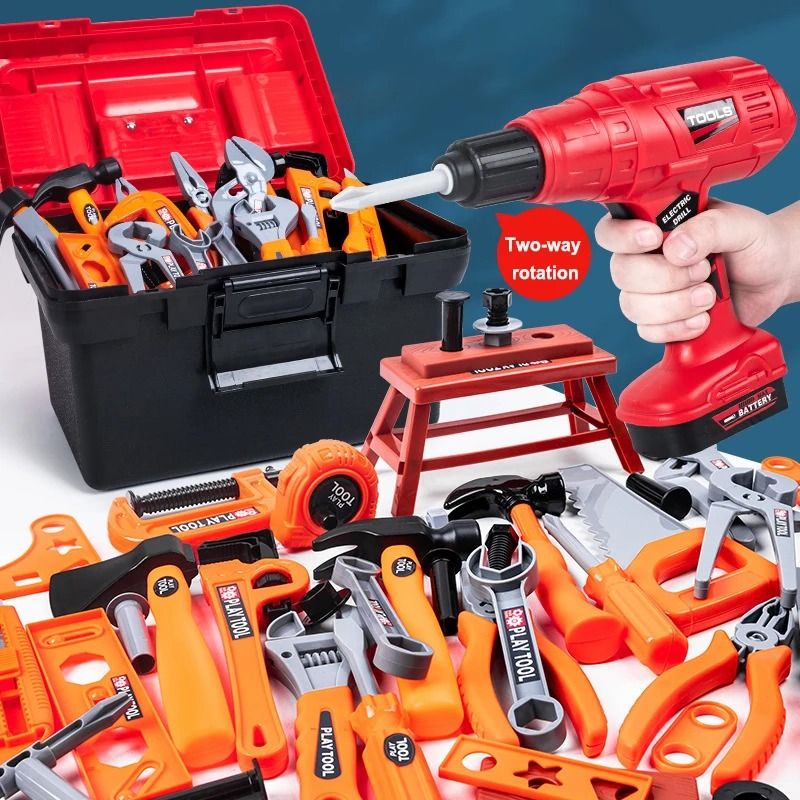 42PCS Tool Box Set Toy Simulation Repair Play House with Electric Drill and Screwdriver