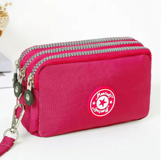 SoftCarry Womens Wrist Phone Purse Three Layer Zipper Handbag