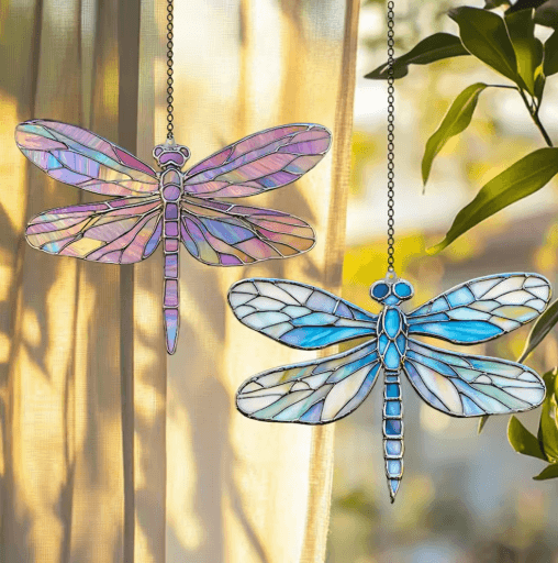 Colorful Acrylic Dragonfly Suncatcher Hanging Window & Garden Decor