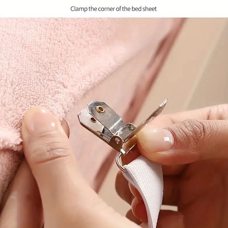 SleepTight Invisible Bed Sheet Clips - Adjustable bed sheet clips with Non-Slip Hold
