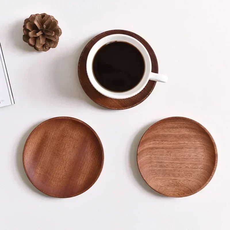 Japanese Style Rectangular Wooden Dinner Plate Walnut Wood Serving Tray