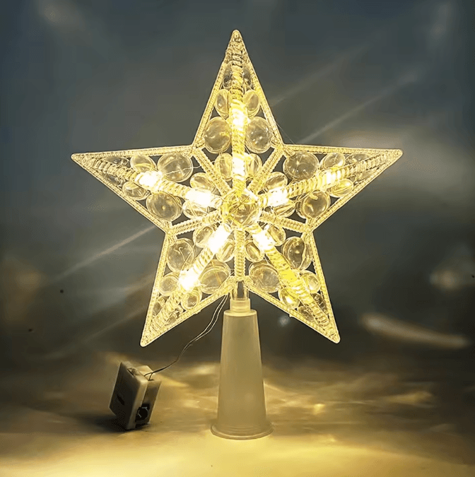 LED Christmas Tree Topper Star with Glowing Light Effect