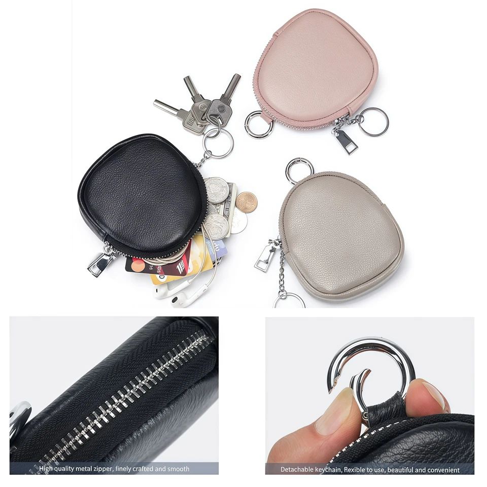 Leather RFID Keychain Wallet Pouch