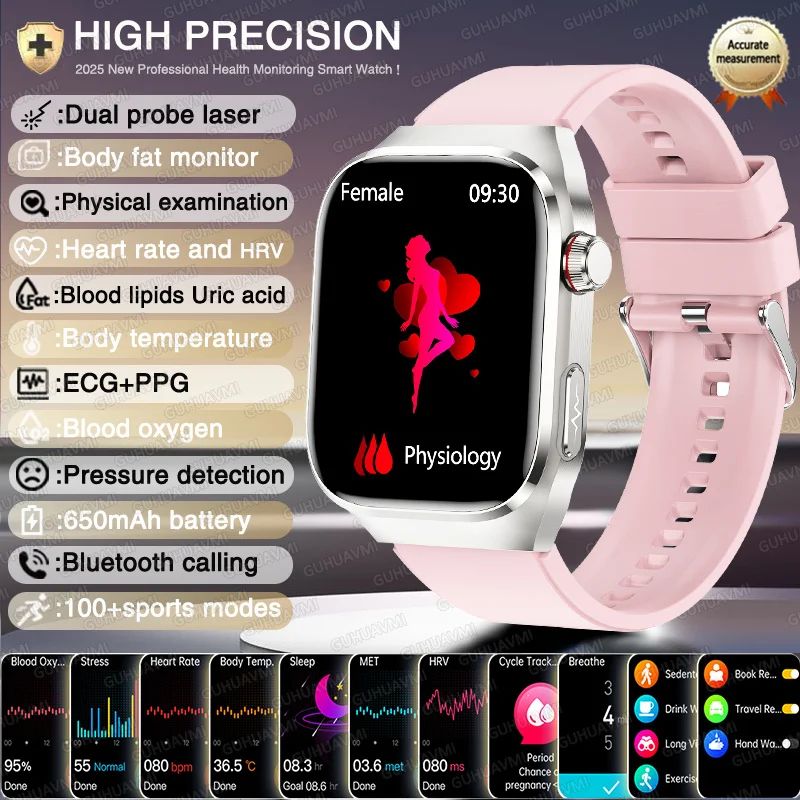 AI HealthSense Pro ECG Smartwatch with Blood Pressure & Fitness Tracking