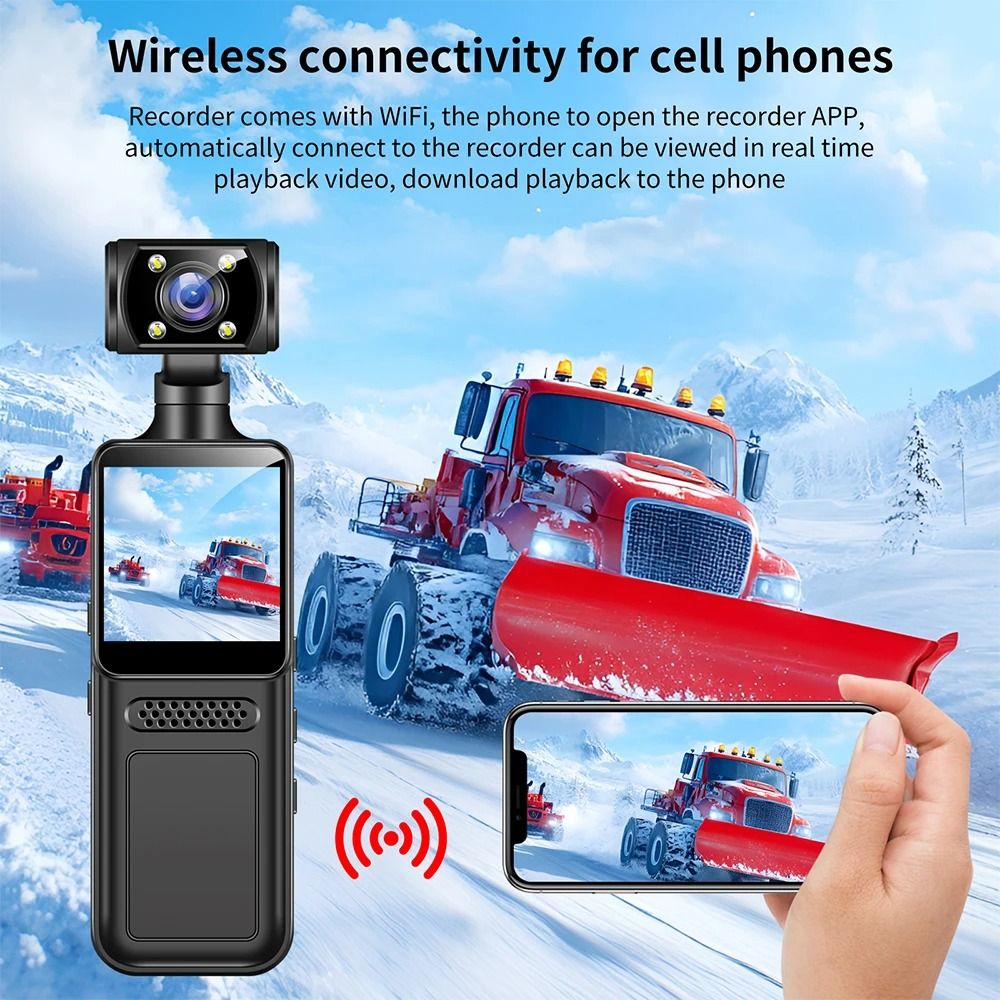 HD 4K Mini WiFi Action Camera with Motion Detection and 180 Degree Rotating Mount