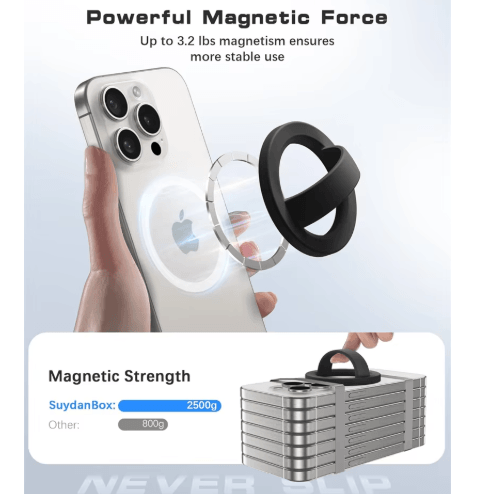 MagSafe Magnetic Silicone Finger Strap – Soft Loop Phone Grip & Stand