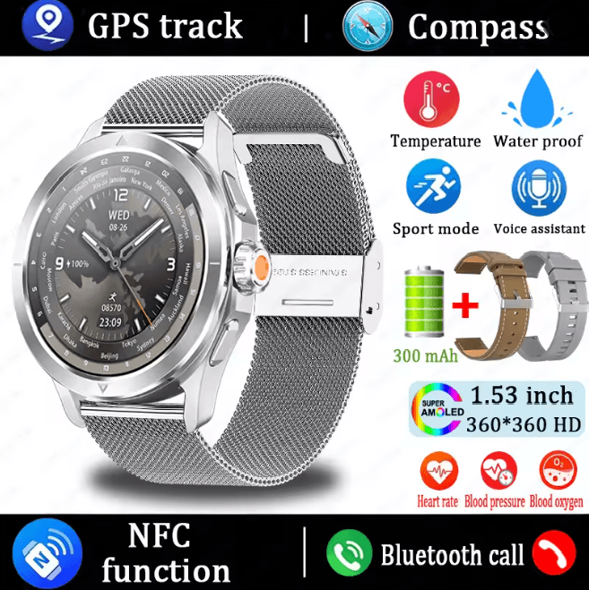 S4 Ultra GPS Smart Watch with AMOLED Display and Bluetooth Calling