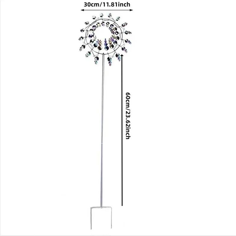 1pc Magical Kinetic Metal Windmill Spinner Unique Wind Powered Catchers Creative Patio Garden