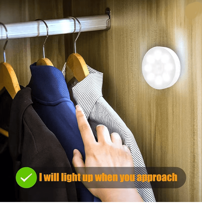 USB Rechargeable Motion Sensor LED Night Light Wireless Closet and Cabinet Lamp