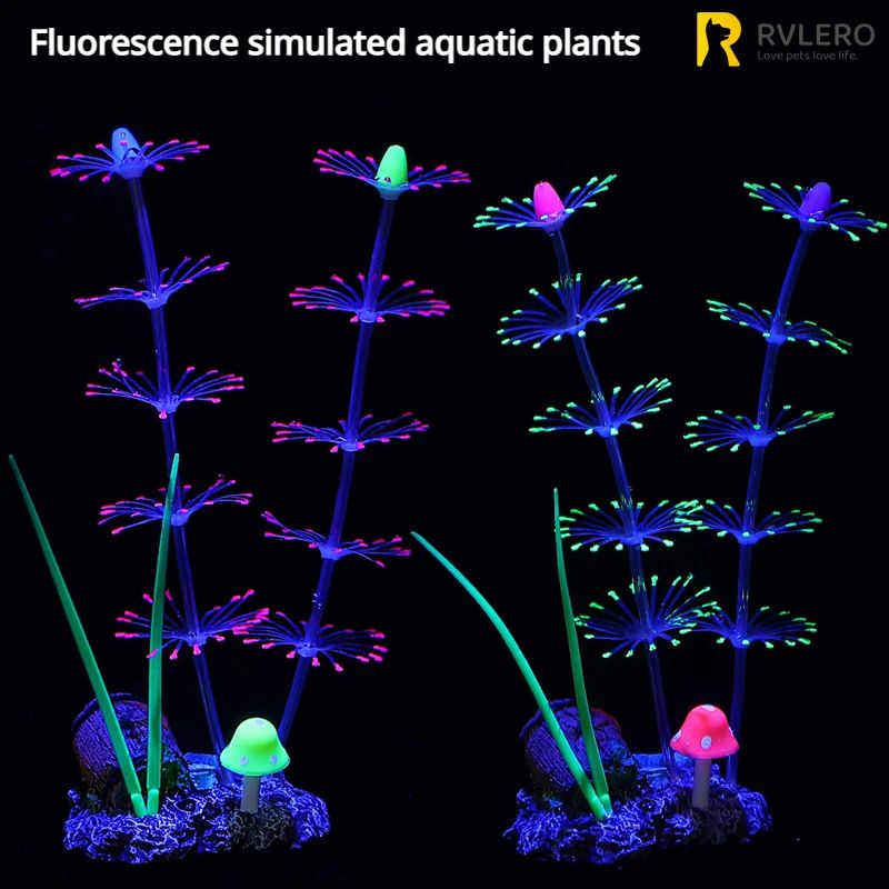 Glow Silicone Aquarium Plants – Fluorescent Aquatic Grass & Coral Decor for Fish Tank Landscaping
