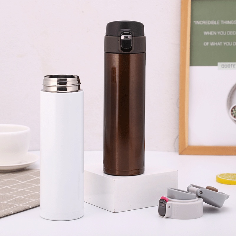 Creative Bullet Cover Thermos Cup for School Durable Direct Drinking Solid Color Water Cup