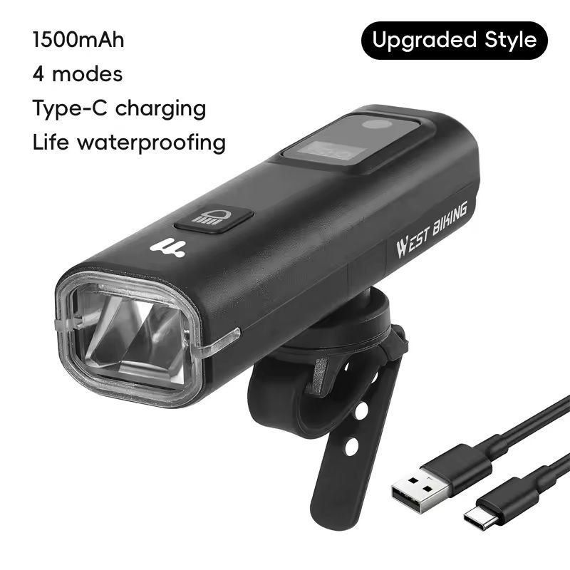 Intelligent Bike Headlight 400 Lumen Light Sensing Rechargeable