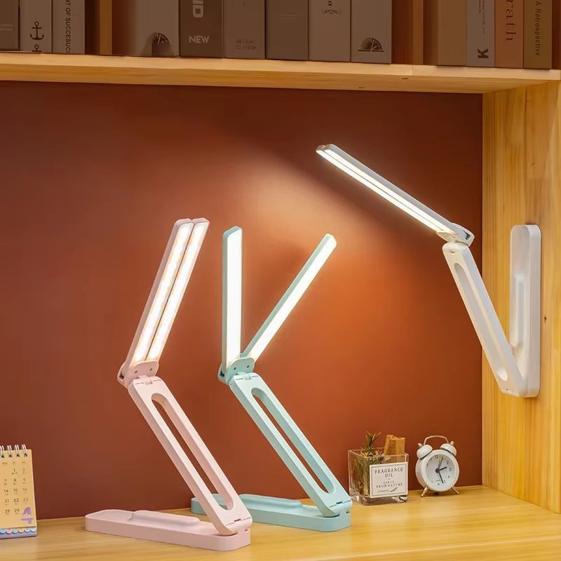 Foldable LED Desk Lamp with Infinite Dimming and Eye Protection Light
