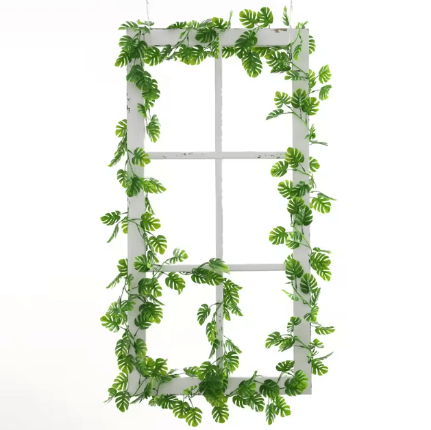 Tropical Monstera Hanging Vine – 180cm Artificial Leaf Garland for Home & Event Decor