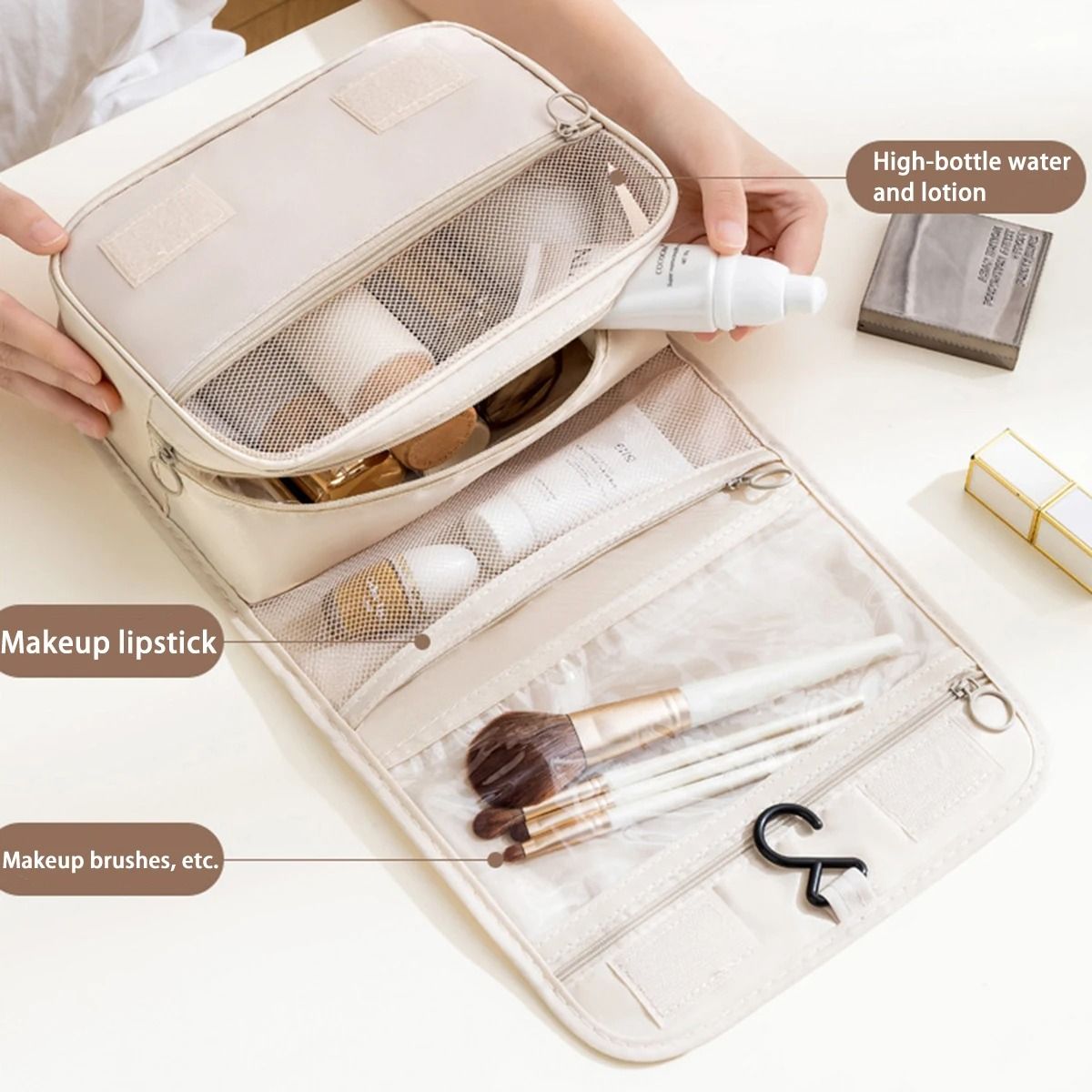 Multi-Functional Hanging Toiletry and Dry-Wet Separation Travel Bag