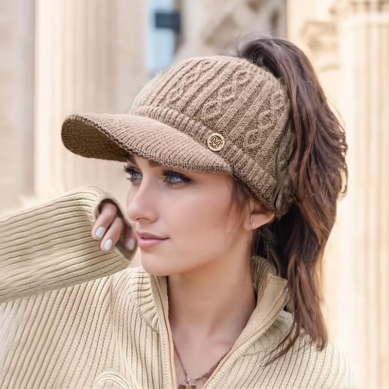 CozyShield Thick Lined Knitted Sun Cap with Ear Protection for Women