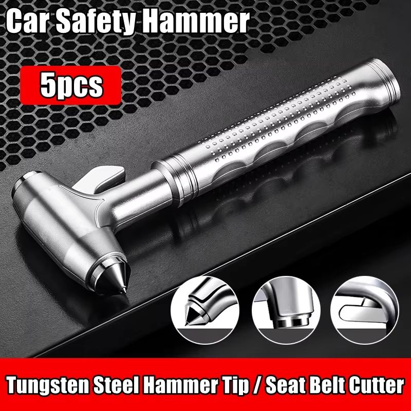 JUSTINLAU 2-in-1 Car Safety Hammer & Seatbelt Cutter – Emergency Escape Tool with Window Breaker
