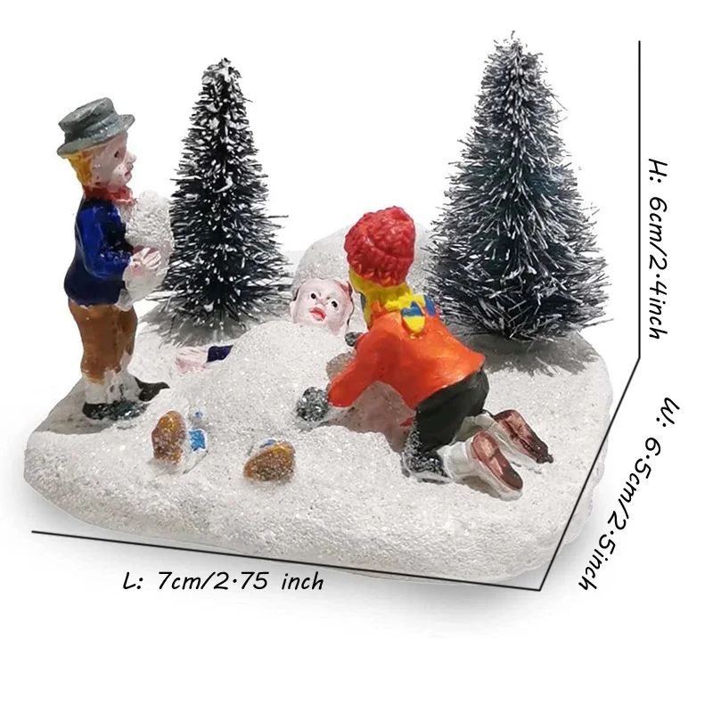 Classic Christmas Village Playing Kids Figurine Set – Collectible Holiday Scene Decor for Home & Fireplace