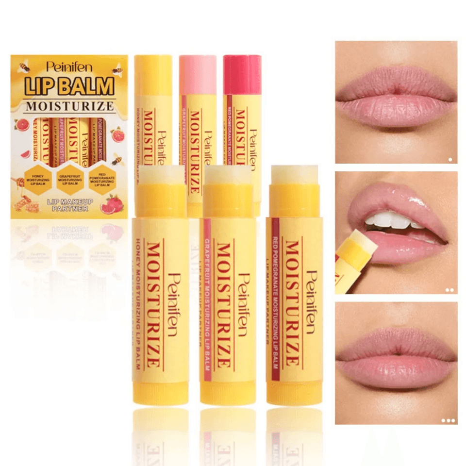 Natural Lip Balm Set Moisturizing Lip Care Base 3 Piece