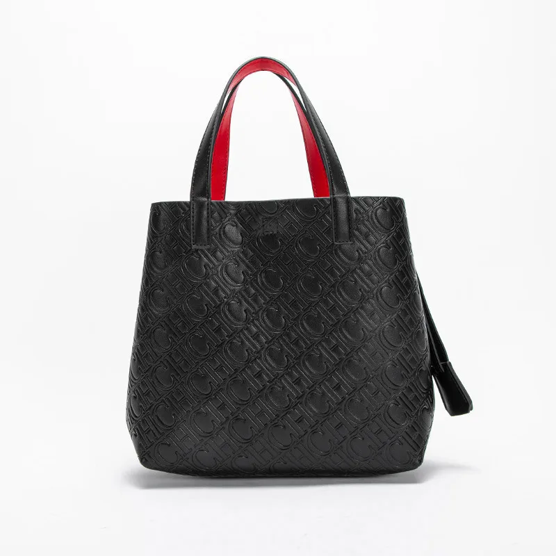 Fashion Brand Womens Large Capacity PU Leather Shoulder Bag with Casual Diagonal Letter Design