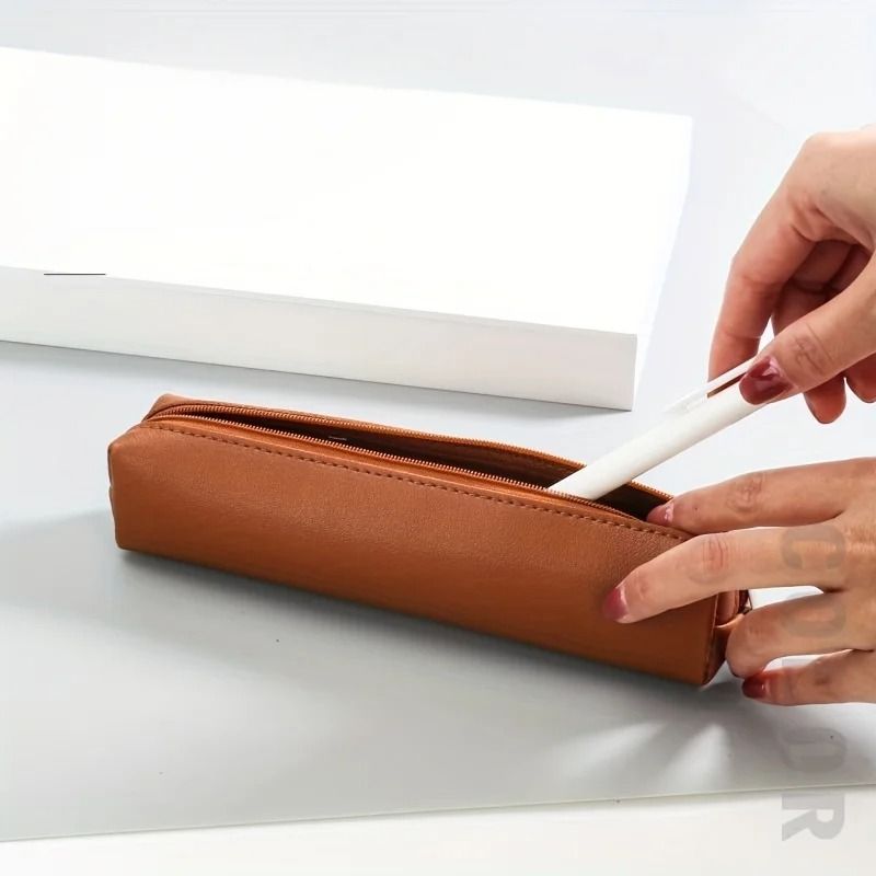 Premium Faux Leather Makeup & Pencil Case | Fashionable Multi-Purpose Storage Bag