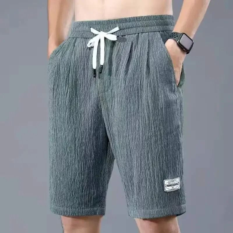 Mens Ice Silk Casual Shorts Lightweight Loose Fit Summer Shorts