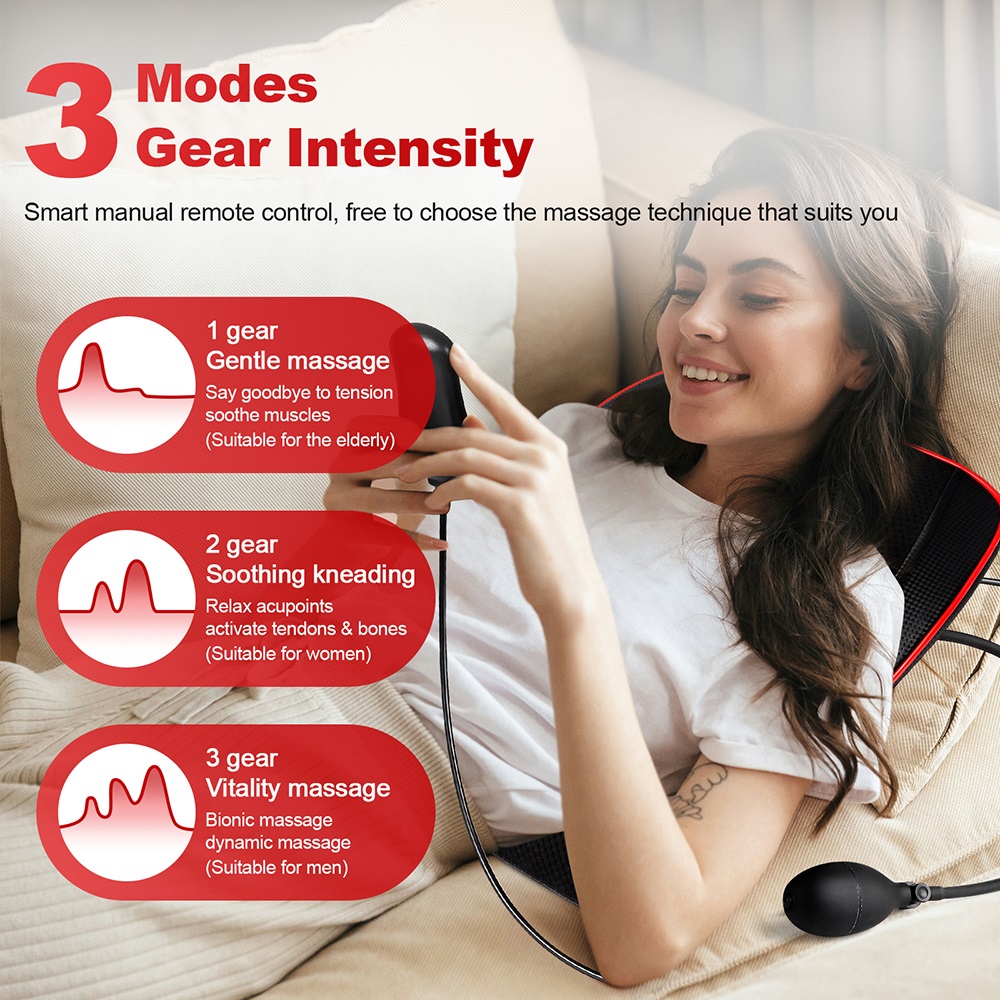 Premium Shiatsu Neck and Back Massage Pillow with Cervical Traction and Heat Therapy