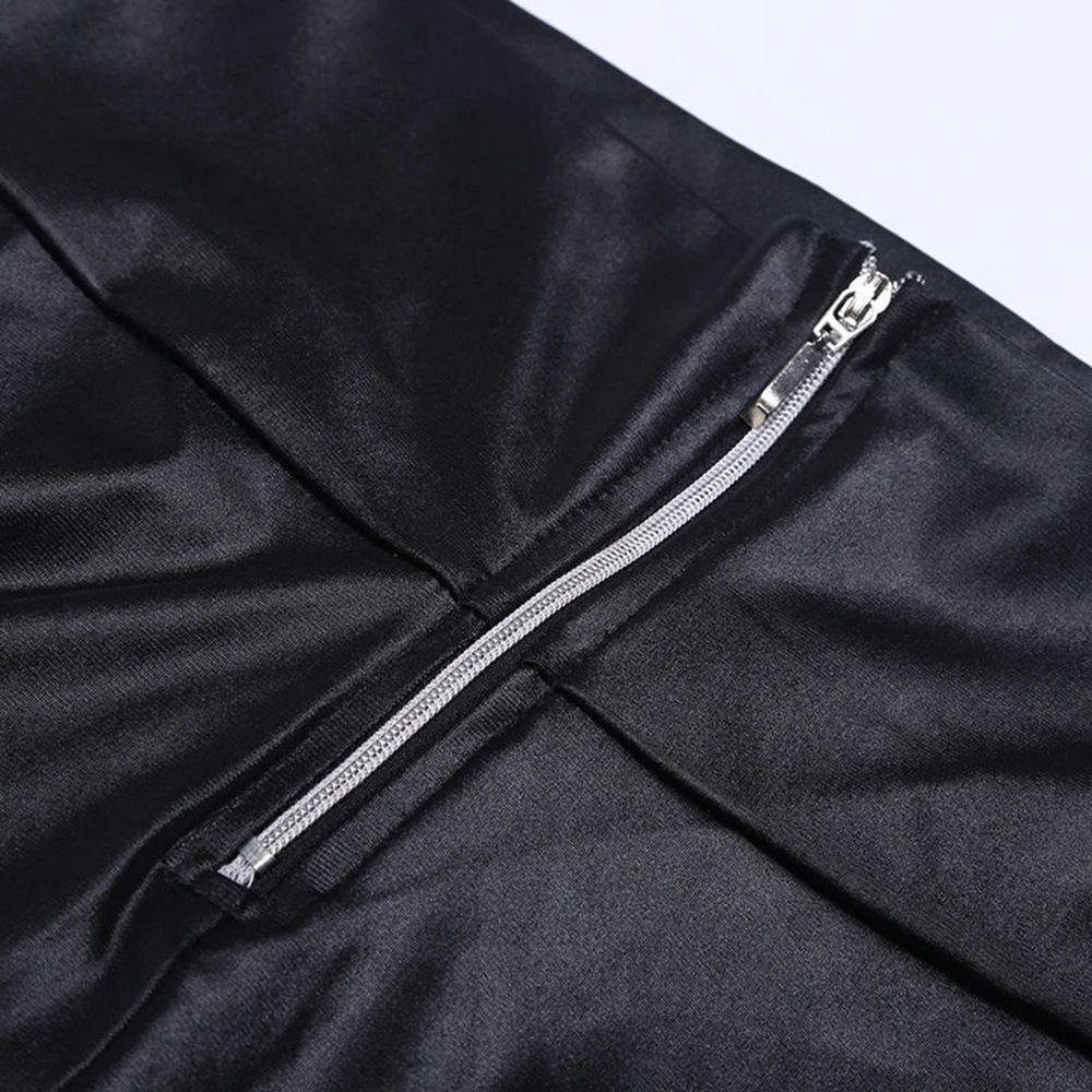 Womens High Waist PU Leather Skinny Leggings