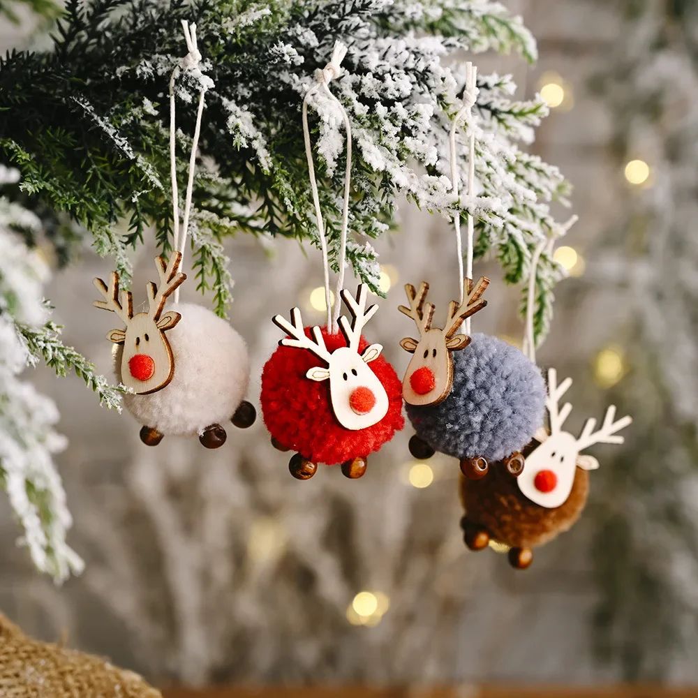 Felt Christmas Elk Tree Ornament Set