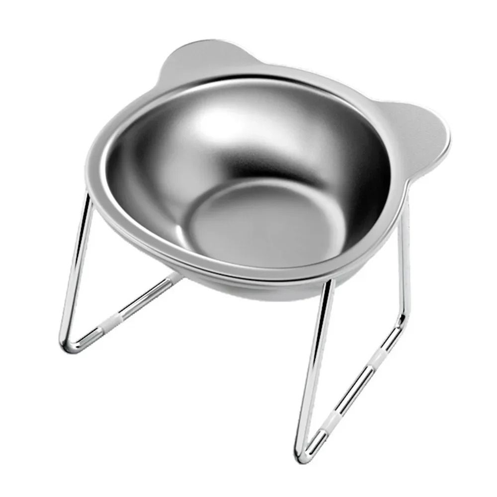 Stainless Steel Cat Bowl Elevated Tilted Cat Bowl Raised Pet Feeding Bowl