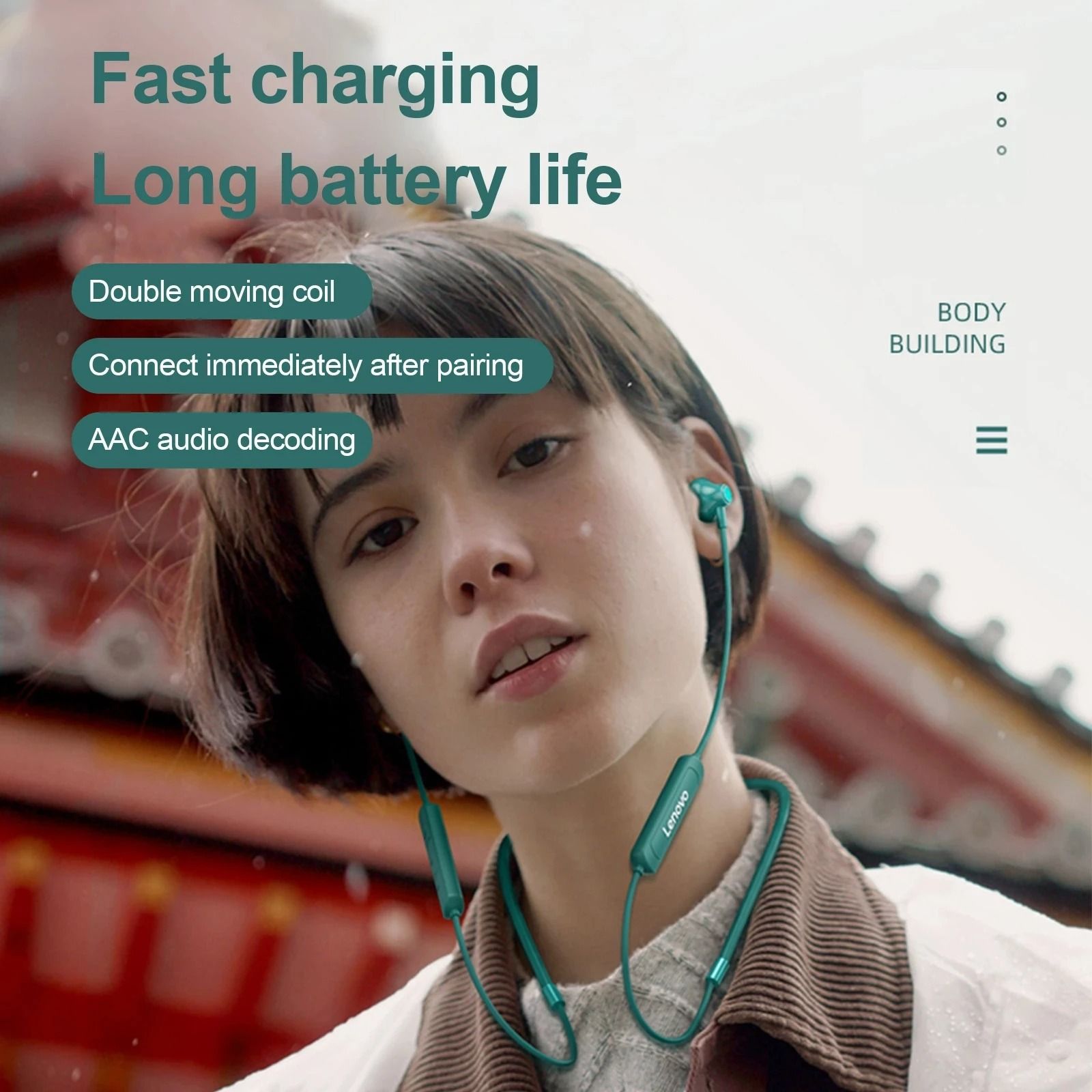 Wireless Bluetooth Neckband Earbuds HiFi Sound Waterproof IPX5