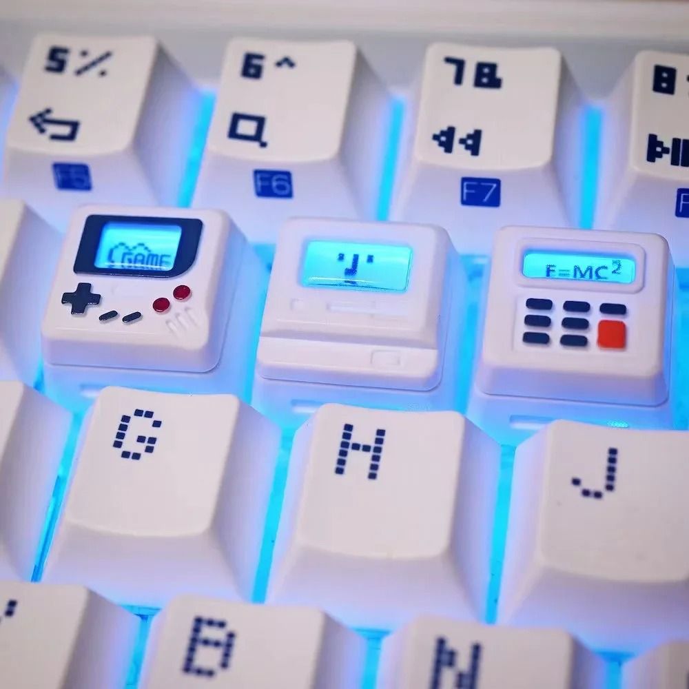K-04 Retro Transparent Keycaps 3-in-1 Game Console Style Custom Mechanical Keyboard Set